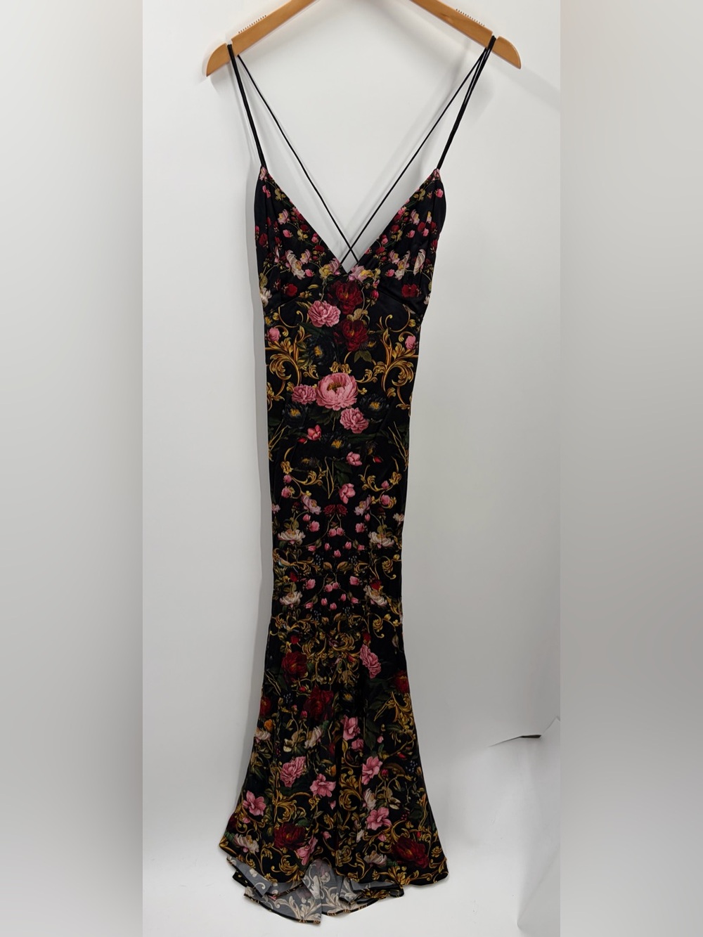 Alice + Olivia Milta Floral Mermaid Satin Slip Maxi Dress size 10 - Picture 5 of 14